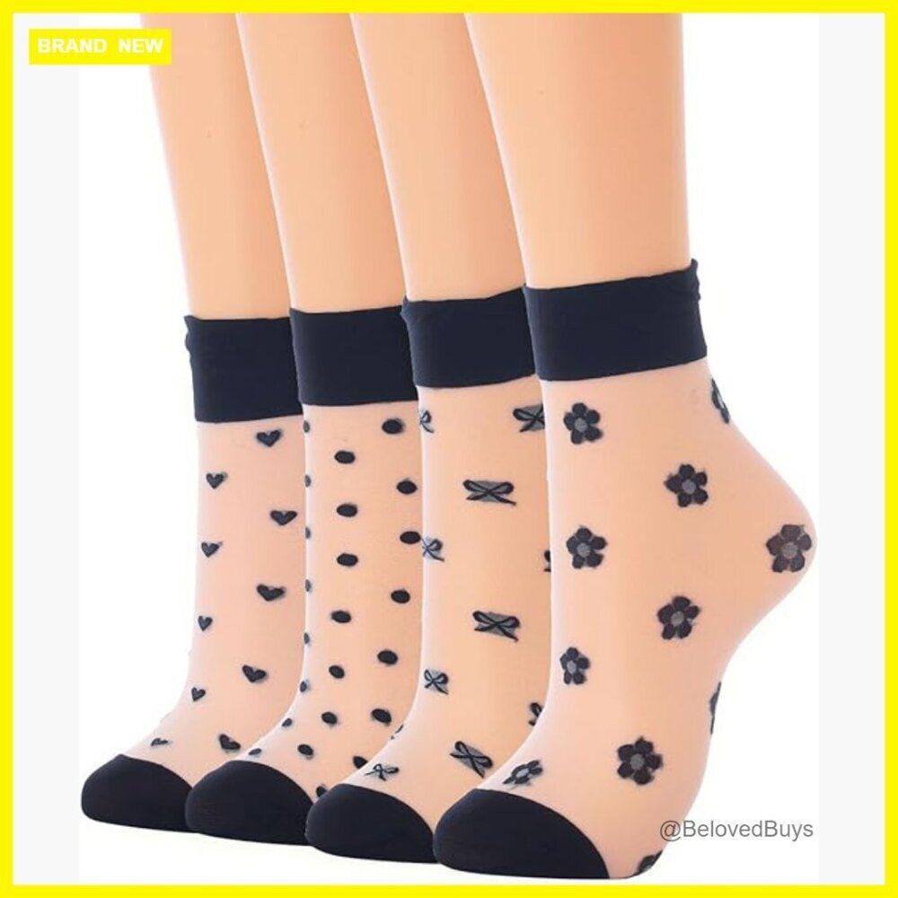 Sheer Ankle Socks Ultrathin Mesh Calf Socks One Size Fits Most Women